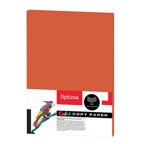 Fénymásolópapír színes OPTIMA A/4 80 g téglavörös 100 ív/csomag