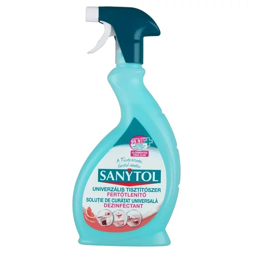Általános tisztító- és fertőtlenítő spray, 500 ml, SANYTOL, eukaliptusz