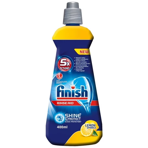 Gépi öblítőszer, 400 ml, FINISH, "Shine&Dry", citrom