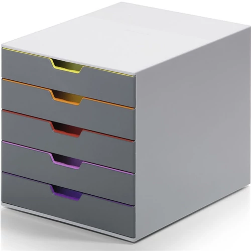 Irattároló, műanyag, 5 fiókos, DURABLE "VARICOLOR® 5", szürke