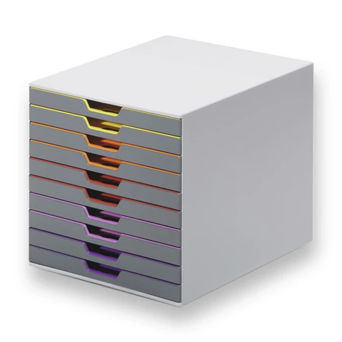 Irattároló, műanyag, 10 fiókos, DURABLE "VARICOLOR® 10", szürke