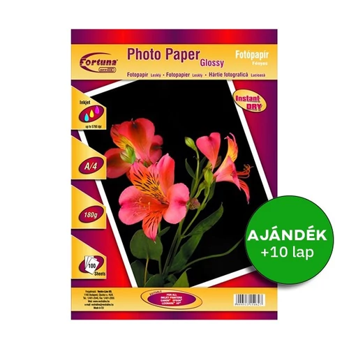 Fotópapír FORTUNA A4 inkjet fényes 180 gr 100 ív/csomag