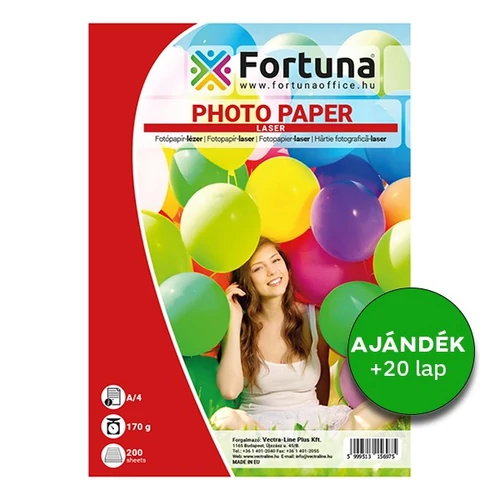 Fotópapír FORTUNA A4 laser fényes 170 gr 200 ív/csomag