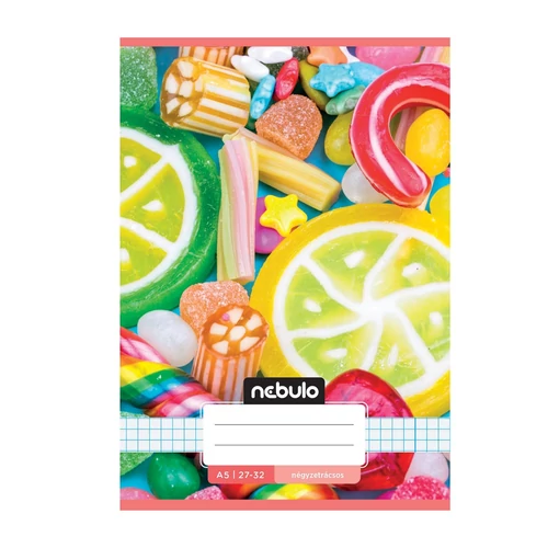 Füzet, A5, kockás, 27-32, Cuki minták,  Nebulo 16db/csomag