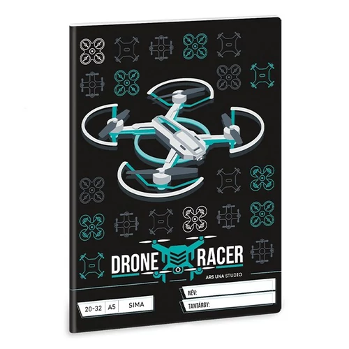 Füzet ARS UNA A5 32 lapos sima 20-32 Drone Racer 10db/csomag