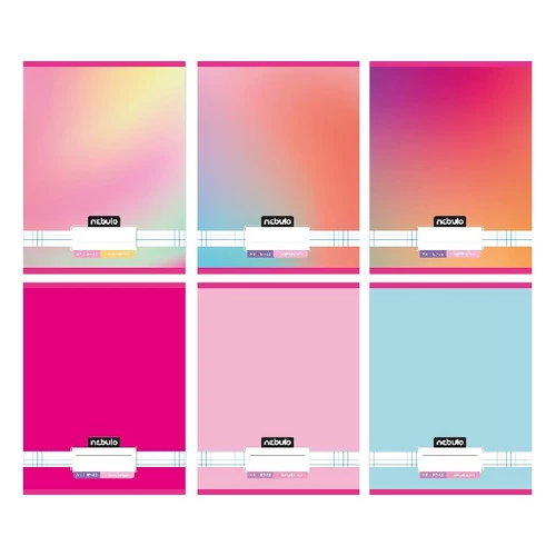 Füzet, A4, kockás, 87-32, Monochrome és Gradient minták I., 12 db/csomag Nebulo
