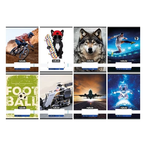 Füzet, A5, sima, 20-32, Vagány minták, 16 db/csomag Nebulo