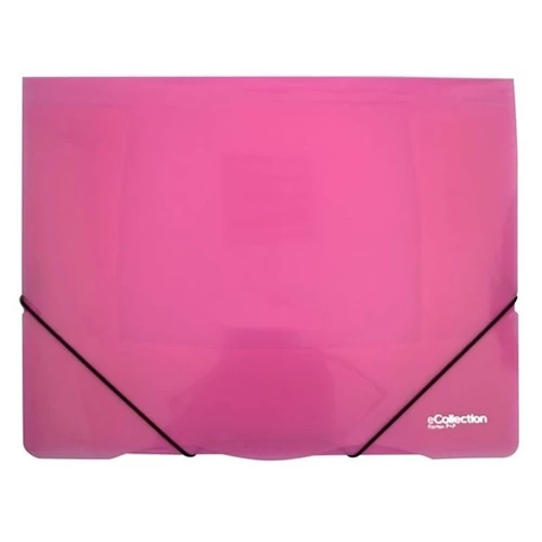 Gumis mappa E-COLLECTION A4 műanyag pink