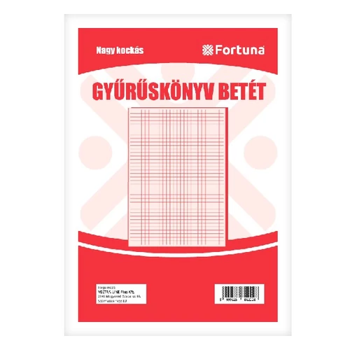 Gyűrűskönyv betét FORTUNA A4 50 lapos 4 lyukú kockás