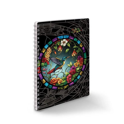 Határidőnapló REALSYSTEM SP1 spirál A/5 heti fehér lapos pillangók 2024.