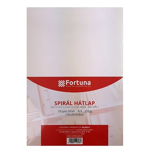 Hátlap FORTUNA A4 250g fényes fehér 100/dob