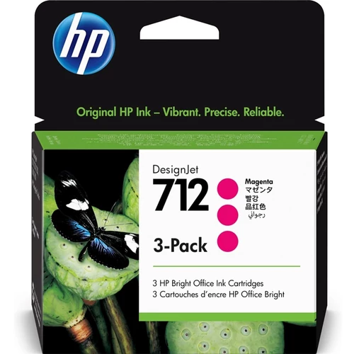 HP 3ED78A 3PACK tintapatron magenta 29ML No.712 (eredeti)
