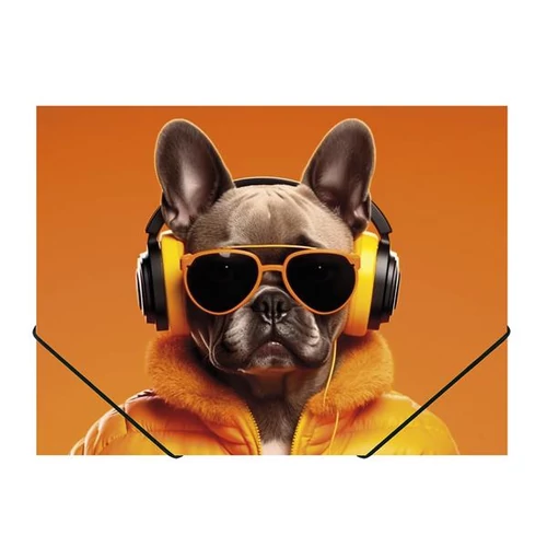 Gumis mappa, 15 mm, PP, A4, PANTA PLAST, "Cool dog"