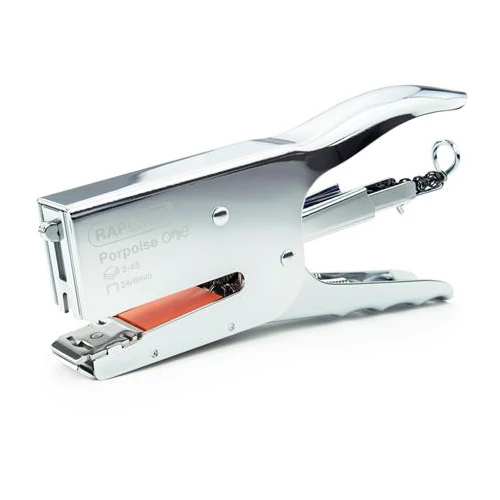 Tűzőgép, kézi, 24/8, 45 lap, fém, RAPESCO "Porpoise ONE", króm