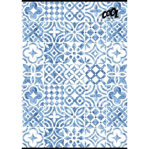 Füzet, tűzött, A4, kockás, 80 lap, COOL BY VICTORIA "Mediterrain patterns"
