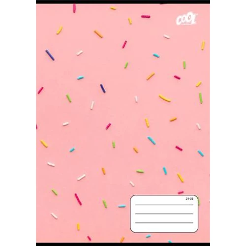 Füzet, tűzött, A5, vonalas, 32 lap, 4-8. osztály, COOL BY VICTORIA "Sweet pink", "21-32"