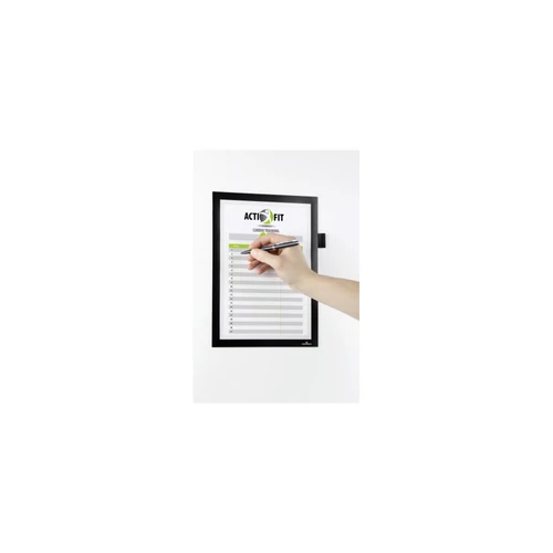 Mágneses tasak, A4, öntapadó, jegyzetelhető, DURABLE DURAFRAME® "NOTE", fekete