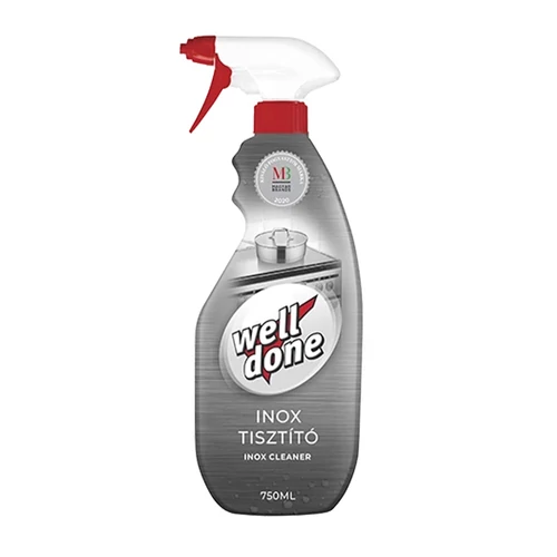 Inox tisztítószer, 0,75 l, szórófejes, WELL DONE