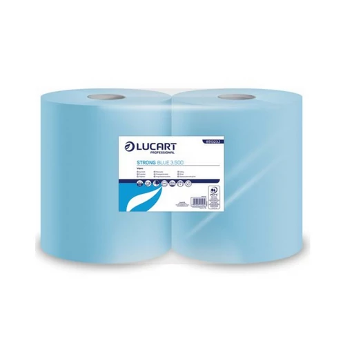 Törlőkendő, tekercses, 3 rétegű, LUCART, "Strong Blue 3500" kék, 2tek/cs