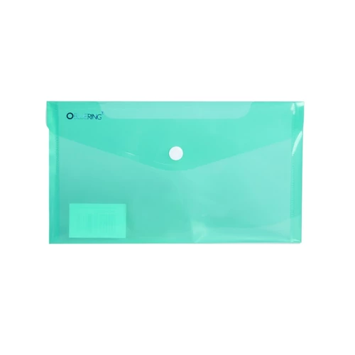 Irattartó tasak DL `csekk` patentos PP Bluering® transzparens zöld