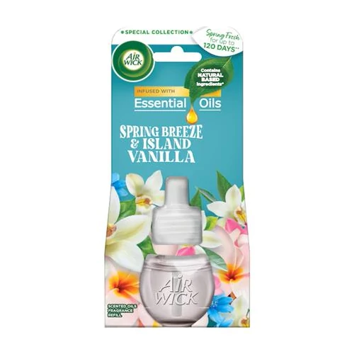 Illatosító készülék utántöltő, elektromos, 19 ml, AIR WICK "Life scents", tavaszi szellő és vanília