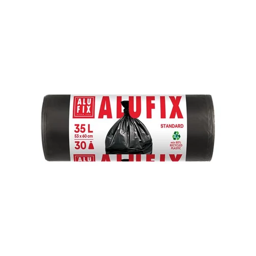 Szemeteszsák, 35 l, 30 db, 53x60 cm, 10 µ, ALUFIX, fekete