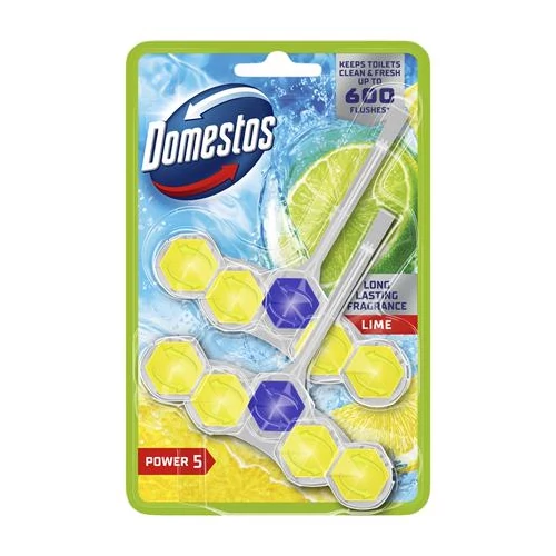 WC fertőtlenítő, 2 db-os, DOMESTOS "Power 5", lime