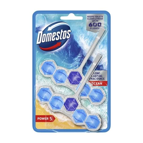 WC fertőtlenítő, 2 db-os, DOMESTOS "Power 5", óceán