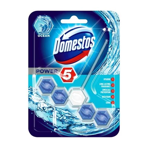 WC fertőtlenítő, 1 db-os, DOMESTOS "Power 5", óceán