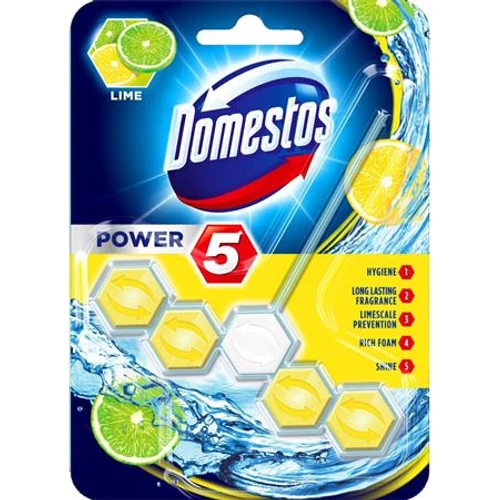 WC fertőtlenítő, 1 db-os, DOMESTOS "Power 5", lime