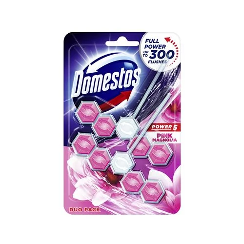 WC fertőtlenítő, 2 db-os ,DOMESTOS "Power 5", pink magnólia