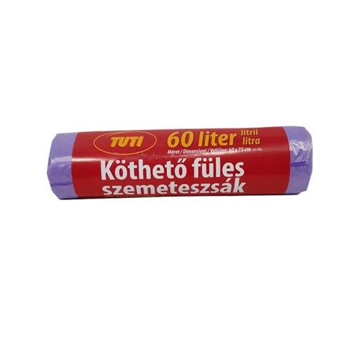 Szemeteszsák, köthető füles, 60 l, 16 db, "Tuti"