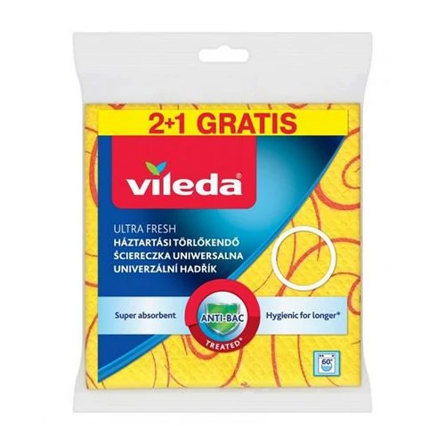 Törlőkendő, 30% mikroszállal, 2+1 db, VILEDA