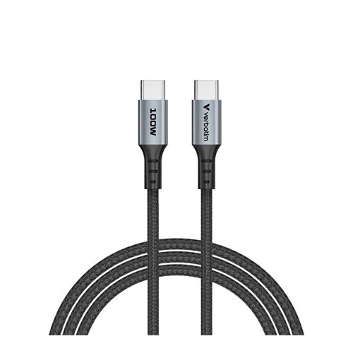 USB kábel, USB-C - USB-C, 1,2 m, 100W, VERBATIM, fekete