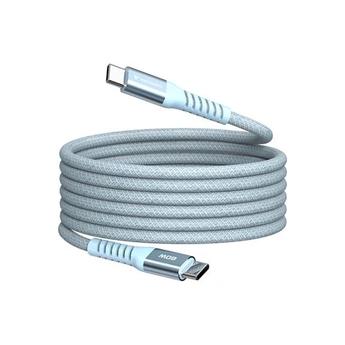 USB kábel, USB-C - USB-C, 1,2 m, 60W, mágneses, VERBATIM, kék