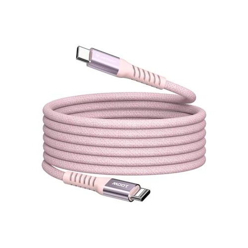 USB kábel, USB-C - USB-C, 1,2 m, 100W, mágneses, VERBATIM, rózsaszín