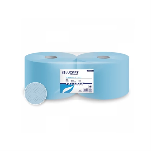 Kéztörlő 3 rétegű tekercses kék 2 tekercs/karton Lucart Strong Blue 2.1000_851326J