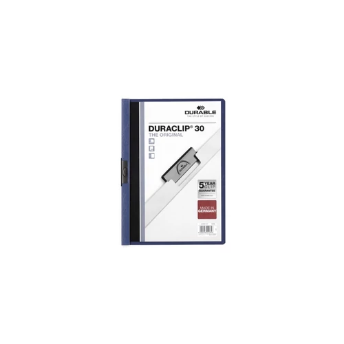 Gyorsfűző, klipes, A4, DURABLE "DURACLIP® 30", sötétkék