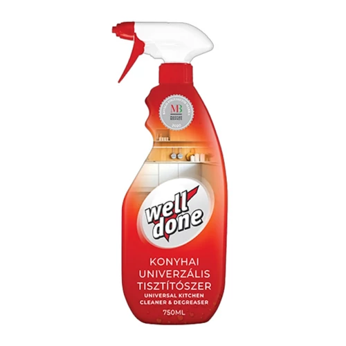 Konyhai fertőtlenítő hatású tisztítószer, szórófejes, 750 ml, WELL DONE