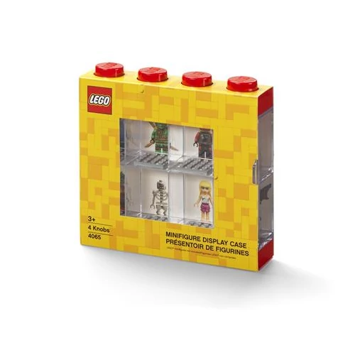 Gyűjtődoboz, minifiguráknak, 8 rekesz, LEGO, piros