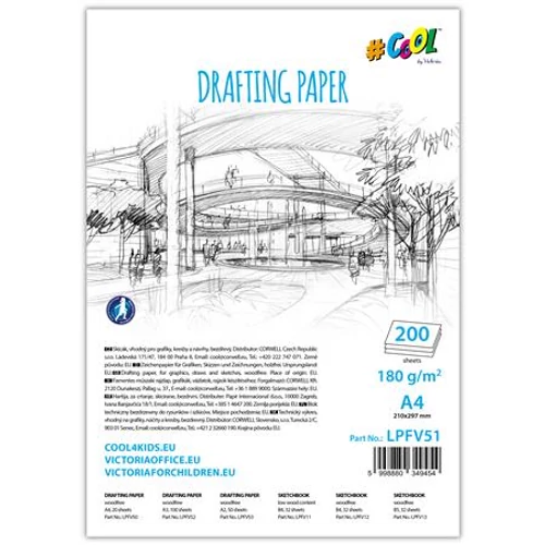 Műszaki rajzlap, A4, COOL BY VICTORIA, 200lap/cs