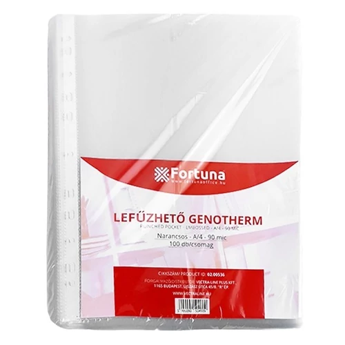 Lefűzhető genotherm FORTUNA A4 90 mikron narancsos 100 db/csomag