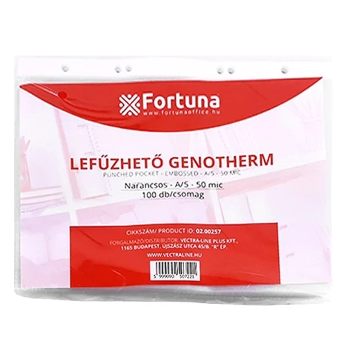 Lefűzhető genotherm FORTUNA A5 50 mikron narancsos 100 db/csomag
