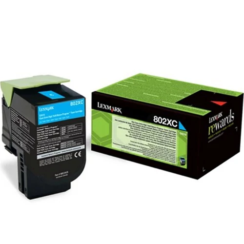 Lexmark 802XCE Extra High cyan toner (eredeti)