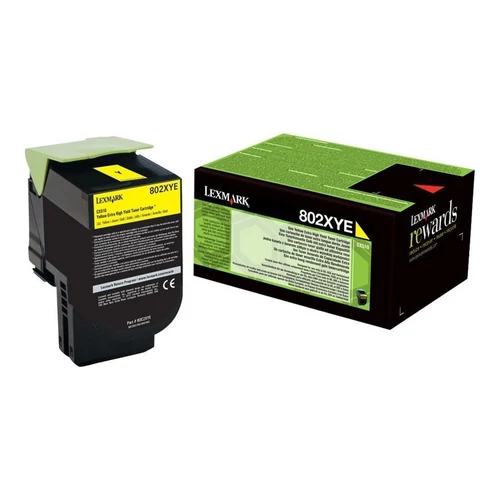 Lexmark 802XYE Extra High sárga toner (eredeti)