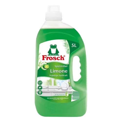 Mosogatószer, utántöltő, 5 l, FROSCH, zöld citrom