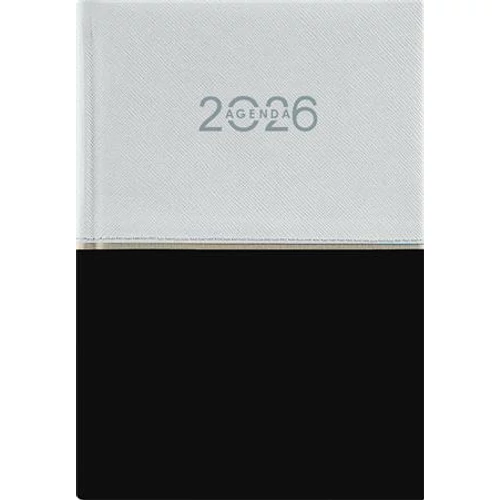 Naptár, tervező, A5, napi, DAYLINER "Contrast", fehér-fekete