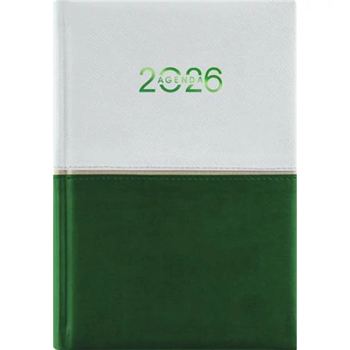 Naptár, tervező, A5, napi, DAYLINER "Contrast", fehér-zöld