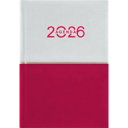 Naptár, tervező, B6, heti, DAYLINER "Contrast", fehér-piros