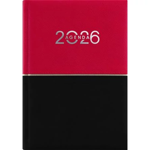 Naptár, tervező, B6, heti, DAYLINER "Contrast", piros-fekete